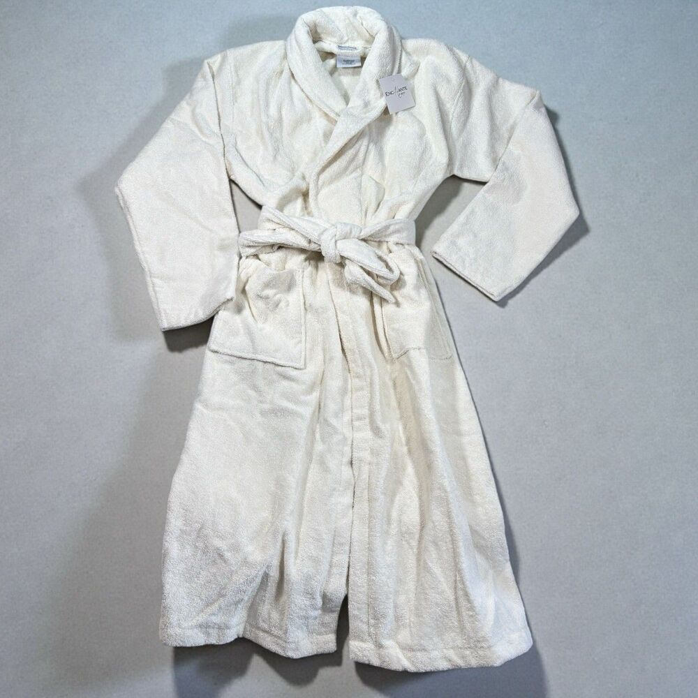 Luxury Bath Robe 100% Turkish Cotton Cream White Unisex OSFA